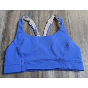 Lululemon Women's Power Through Sports Bra BLBT Size 10 B/C Cup Blazer Blue